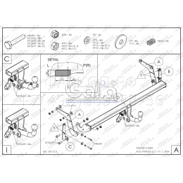 P047C GALIA Полностью оцинкованный фаркоп на Peugeot 5008 2017-2024. Подрозетник убирается за бампер. Требуется невидимая подрезка бампера. Тип шара: C (го