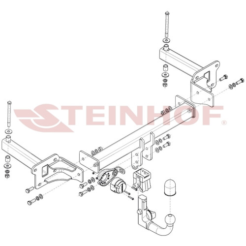 S-423 STEINHOF Фаркоп на Subaru Tribeca 2006-2014 без подрезки бампера. Тип шара: AV (вертикальное быстросъемное крепление шара на ключе). Нагрузки: 2000/100 кг, масса фаркопа 22,6 кг (без электрики в комплекте)