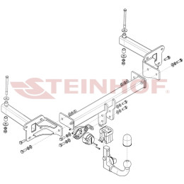 S-423 STEINHOF Фаркоп на Subaru Tribeca 2006-2014 без подрезки бампера. Тип шара: AV (вертикальное быстросъемное крепление шара на ключе). Нагрузки: 2000/100 кг, ма