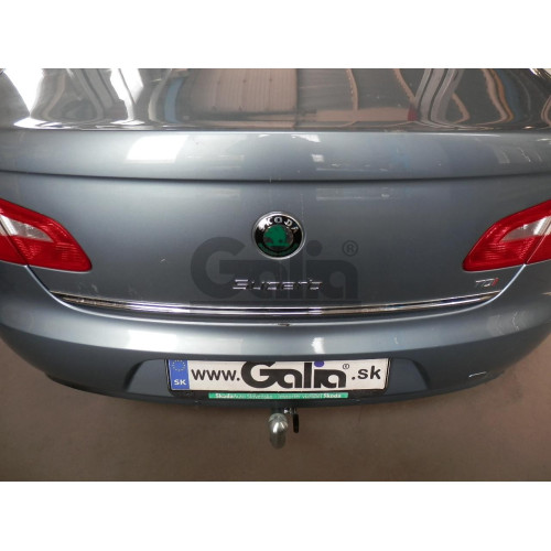 S099A GALIA Полностью оцинкованный фаркоп на Skoda Superb II лифтбек/универсал 2008-2015. Подрозетник убирается за бампер. Тип шара: A. Невидимый вырез бампера. Нагрузки: 2000/80 кг, масса фаркопа 15,32 кг