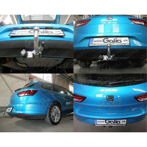 S108C GALIA Полностью оцинкованный фаркоп на SEAT Leon ST универсал 2013-2020. Тип шара: C (горизонтальный съемный). Нагрузки: 1800/80 кг, масса фаркопа 15,85 кг