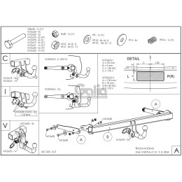 S120V GALIA Полностью оцинкованный фаркоп на Skoda Kodiaq 2WD, 4WD 2017-2023, 2023-. Тип шара: AV (вертикальное быстросъемное крепление шара на ключе). Невидимый в
