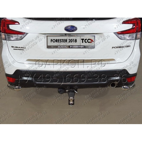 TCU00133 ТСС Фаркоп на Subaru Forester S5 2018-2024. Требуется подрезка бампера. Тип шара: E (шаровый узел под американский квадрат). Нагрузки: 1250/75 кг