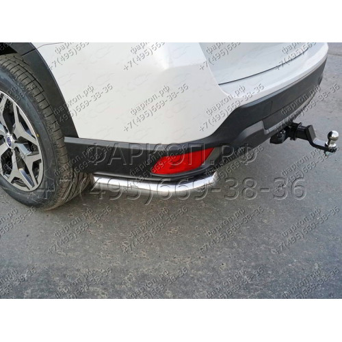 TCU00133 ТСС Фаркоп на Subaru Forester S5 2018-2024. Требуется подрезка бампера. Тип шара: E (шаровый узел под американский квадрат). Нагрузки: 1250/75 кг