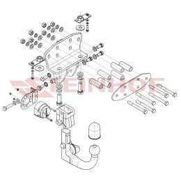 T-172 STEINHOF Фаркоп на Toyota Land Cruiser 200 2008-2021, Lexus LX 2008-2021. Требуется подрезка бампера. Тип шара: AV (вертикальное быстросъемное крепление шара на ключ