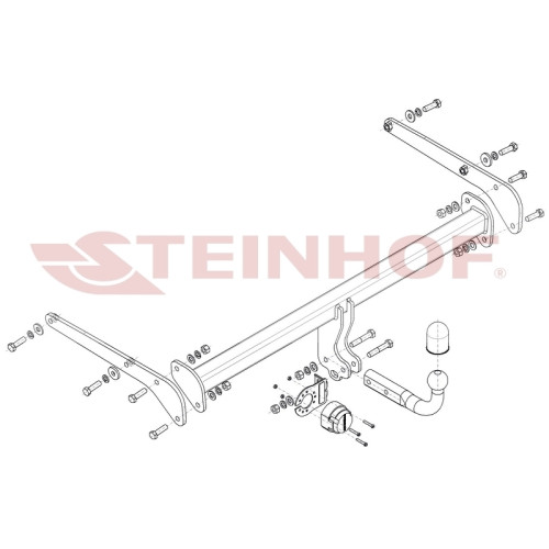 T-239 STEINHOF Фаркоп на Toyota Corolla Cross 2022-. Невидимый вырез бампера. Тип шара: A. Нагрузки: 950/75 кг (без электрики в комплекте)