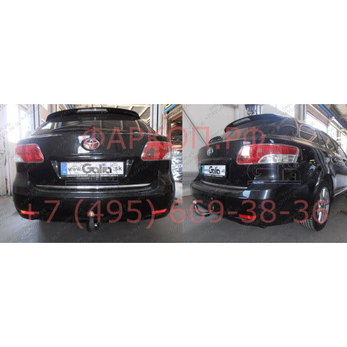 T059A GALIA Полностью оцинкованный фаркоп на Toyota Avensis седан/универсал 2009-2018. Подрозетник убирается за бампер. Тип шара: A. Установка без снятия и выреза бампера. Нагрузки: 2000/80 кг, масса фаркопа 18,12 кг