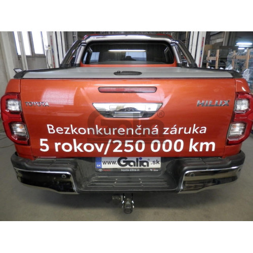 T078A GALIA Полностью оцинкованный фаркоп на Toyota Hilux 2015-, JAC T6 2021-, JAC T8 2018-, JAC Т8 Pro 2023-, Sollers ST6 2023-, Sollers ST8 2025-. Тип шара: A. Установка без выреза бампера. Нагрузки: 3500/140 кг, масса фаркопа 24,22 кг