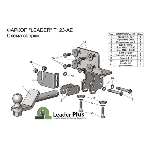 T123-AE Лидер-плюс ТСУ для Toyota Land Cruiser Prado J120 2002-2009, Toyota Land Cruiser Prado J150 2009-2023. Требуется подрезка бампера. Тип шара: AE. Нагрузки: 1500/75 кг, масса фаркопа 7,48 кг (без электрики в комплекте)