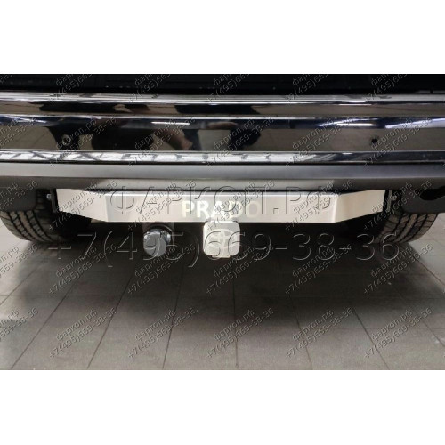 TCU00169 ТСС Фаркоп на Toyota Land Cruiser Prado 150 Black Onyx 2020-2023 с накладкой с надписью Prado без подрезки бампера. Тип шара: E (шаровый узел под американский квадрат). Нагрузки: 1800/120 кг