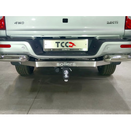 TCU00425 ТСС Фаркоп на Sollers ST6 2023-, Sollers ST8 2025- с накладкой с надписью Sollers без подрезки бампера. Тип шара: E (шаровый узел под американский квадрат). 