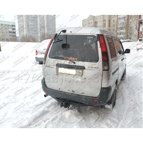 H.T62.A HALTY Фаркоп на Toyota Lite Ace Noah 1996-2001, Toyota Town Ace Noah 1996-2001, Toyota Lite Ace 1996-2007, Toyota Town Ace 1996-2007, в т.ч. Field Tourer, кроме Road Tourer, Daihatsu Delta 1996-2001 без подрезки бампера. Тип шара: A. Нагрузки: 750