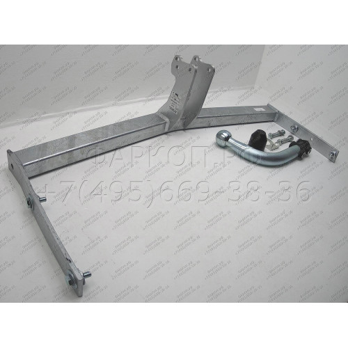 V042A GALIA Полностью оцинкованный фаркоп на Volkswagen Polo IV 2001-2009. Особенности: колесная база 2465 мм. Тип шара: A. Подрезка бампера. Нагрузки: 1200/60 кг, масса фаркопа 13,5 кг
