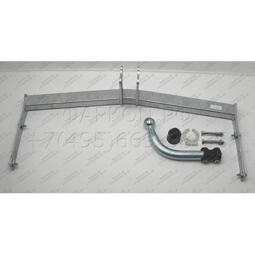 V042A GALIA Полностью оцинкованный фаркоп на Volkswagen Polo IV 2001-2009. Особенности: колесная база 2465 мм. Тип шара: A. Подрезка бампера. Нагрузки: 1200/60 кг, масса фаркопа 13,5 кг