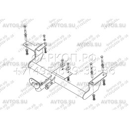 VAZ-60 AVTOS Фаркоп на ВАЗ 2110, 2111, 2112, 2170, 2171, 2172 1996- без снятия и подрезки бампера. Тип шара: H (несъемный сварной). Нагрузки: 800/50 кг, масса фаркопа 20 кг