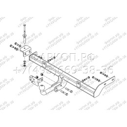 VAZ-18 AVTOS Фаркоп на Lada Kalina 2117, 2118 2004-2012 без снятия и подрезки бампера. Тип шара: H (несъемный сварной). Нагрузки: 900/75 кг, масса фаркопа 9 кг (без эле