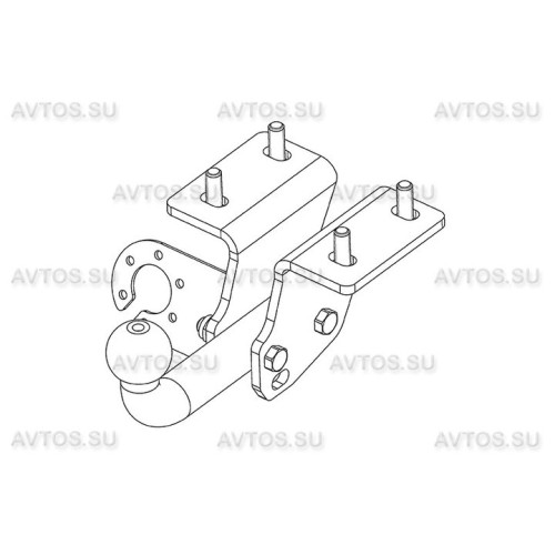 VW 34 AVTOS Фаркоп на Volkswagen Amarok 2010-2022 без подрезки бампера. Тип шара: A. Нагрузки: 1500/75 кг, масса фаркопа 6 кг (без электрики в комплекте)