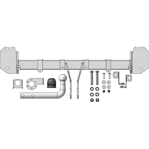 ZB102A ZINCAR Полностью оцинкованный фаркоп на BMW X3 G01 2017-2024, BMW X4 G02 2018-. Необходима подрезка бампера. Тип шара: A. Нагрузки: 1800/100 кг, масса фаркопа 14,9 кг (без электрики в комплекте)