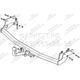 FD 02 AVTOS Фаркоп на Ford Focus I седан/хетчбек 1998-2004. Необходима подрезка бампера. Тип шара: A. Нагрузки: 1250/75 кг, масса фаркопа 15 кг (без электрики в ко