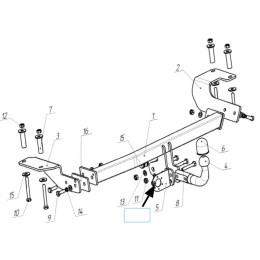 3329-A ORIS Фаркоп на Haval M6 2021-, Haval H6 2013-2020. Необходима подрезка бампера. Тип шара: A. Нагрузки: 1500/75 кг, масса фаркопа 16,26 кг (без электрики в комплект