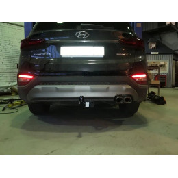 3877.12 SHERIFF Фаркоп на Hyundai Santa Fe 2018-2021, Kia Sorento Prime 2015-2020. Необходима подрезка бампера. Тип шара: A. Нагрузки: 2500/120 кг, масса фаркопа 19 кг (без электри