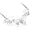 7623-A ORIS Фаркоп на Jetour X90 Plus 2021-, Jetour X70 Plus 2023-, Soueast s07 2024-, Soueast s09 2024- без снятия и подрезки бампера. Тип шара: A. Нагрузки: 1500/75 кг, масса фаркопа 19 кг (без электрики в комплекте)
