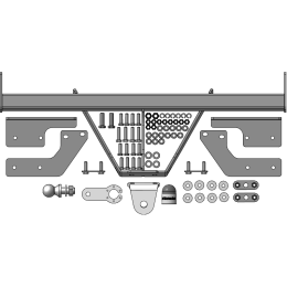 92507-FE MOTODOR Фаркоп с оцинкованным шаром на Toyota Hilux 2015-, JAC T6 2019-, Sollers ST6 2023-, Sollers ST8 2025- без выреза в бампере. Тип шара: FE. Нагрузки: 2900/120 кг, масса фар