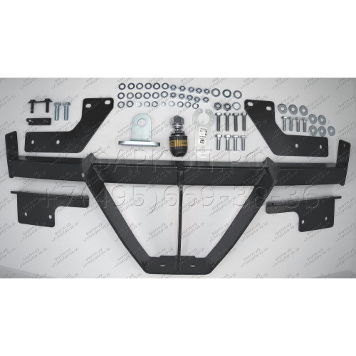 92507-FE MOTODOR Фаркоп с оцинкованным шаром на Toyota Hilux 2015-, JAC T6 2019-, Sollers ST6 2023-, Sollers ST8 2025- без выреза в бампере. Тип шара: FE. Нагрузки: 2900/120 кг, масса фаркопа 26,5 кг (без электрики в комплекте)