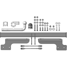 93110-A MOTODOR Фаркоп с оцинкованным шаром на Haval F7 2019-2024, Haval F7x 2019-2024 без выреза в бампере. Тип шара: A. Нагрузки: 1500/75 кг, масса фаркопа 18,9 кг (без эле