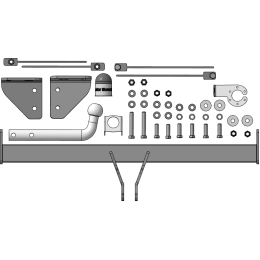 94211-A MOTODOR Фаркоп с оцинкованным шаром на Geely Coolray 2020-2023, 2023-2025, Belgee X50 2023- без выреза в бампере. Тип шара: A. Нагрузки: 1500/75 кг, масса фаркопа 14,5 кг (