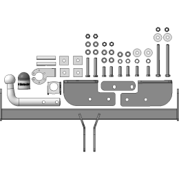 94702-A MOTODOR Фаркоп с оцинкованным шаром на Lifan X70 2017-2021, Lifan X60 2012-2021 без выреза в бампере. Тип шара: A. Нагрузки: 1500/75 кг, масса фаркопа 15,4 кг (без эле