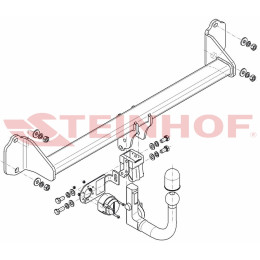 B-081 STEINHOF Фаркоп на BMW X1 F48 2015-2022 (без подрезки бампера), BMW 2-Series Active Tourer F45 2014-2021 (без подрезки бампера), BMW 2-Series Gran Tourer F46 2015-2021 (невидимая подрезка 