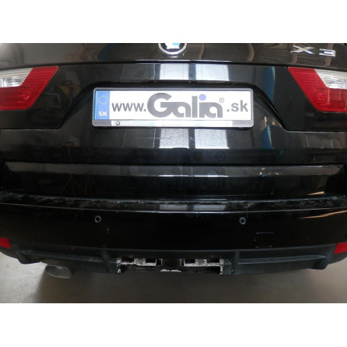 B014A GALIA Полностью оцинкованный фаркоп на BMW X3 E83 2004-2010. Подрозетник убирается за бампер. Тип шара: A. Установка без выреза бампера. Нагрузки: 2000/100 кг, масса фаркопа 10,82 кг