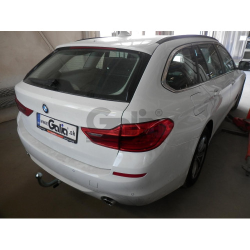 B024V GALIA Полностью оцинкованный фаркоп на BMW 5-Series седан G30/универсал G31 2016-2023. Тип шара: AV (вертикальное быстросъемное крепление шара на ключе). Невидимый вырез бампера. Нагрузки: 2200/100 кг, масса фаркопа 15,92 кг