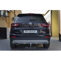 CPP-17-991122.00 PT GROUP Фаркоп на Changan CS55 2017-2023 без подрезки бампера. Тип шара: E (легкосъемный шар под квадрат). Нагрузки: 1350/75 кг, масса фаркопа 19,6 кг (б
