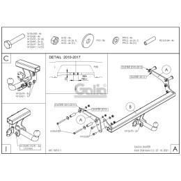 D041A GALIA Полностью оцинкованный фаркоп на Renault Duster 2WD, 4WD 2010-2015, 2015-2021, Renault Duster 2 2021-2022, Nissan Terrano 2014-2022. Тип шара: A. Невидимый вырез бампера. Нагрузк