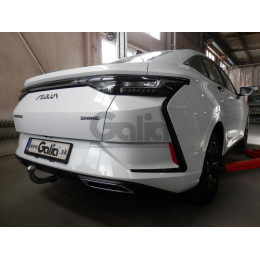D054A GALIA Полностью оцинкованный фаркоп на Dongfeng Aeolus Shine 2019-, Dongfeng Shine Max 2023-. Подрозетник убирается за бампер. Тип шара: A. Невидимый вырез бампера.