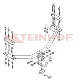 F-110 STEINHOF Фаркоп на FIAT Multipla 1999-2004 (без снятия и подрезки бампера), FIAT Multipla 2004-2010 (требуется подрезка бампера). Тип шара: A. Нагрузки: 1300/70 кг, масса