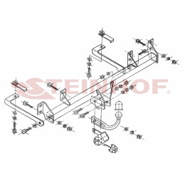 F-116 STEINHOF Фаркоп на FIAT Panda II хетчбек 5 дверей 2003-2012 без подрезки бампера. Тип шара: A. Нагрузки: 1100/60 кг, масса фаркопа 12,1 кг (без электрики в компл