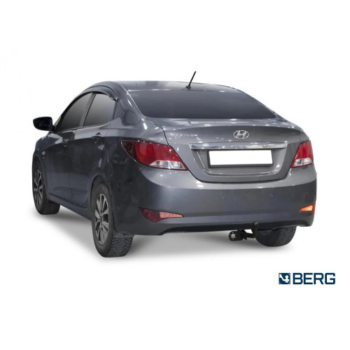 F.2313.001 BERG Фаркоп на Hyundai Solaris 2011-2017, Kia Rio 2011-2017. Требуется подрезка бампера. Тип шара: A. Нагрузки: 1200/75 кг, масса фаркопа 16 кг (без электрики в комплекте)