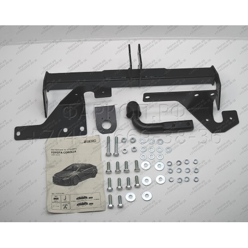 F.5712.001 BERG Фаркоп на Toyota Corolla 2007-2013, 2013-2019. Требуется подрезка бампера. Тип шара: A. Нагрузки: 1300/75 кг, масса фаркопа 13 кг (без электрики в комплекте)