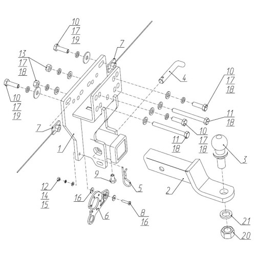 F.5720.006 BERG Фаркоп на Toyota Land Cruiser Prado 250 2023- без снятия и подрезки бампера. Тип шара: E. Нагрузки: 1800/100 кг, масса фаркопа 15,5 кг (без электрики в комплекте)