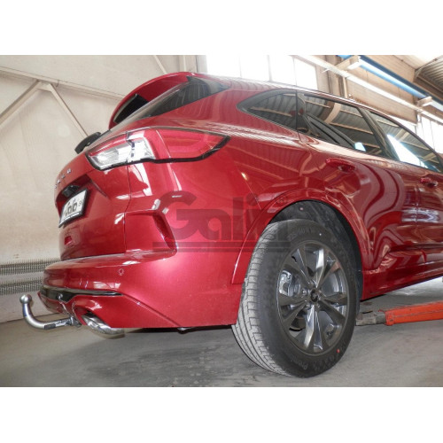 F137C GALIA Полностью оцинкованный фаркоп на Ford Kuga 2020-. Подрозетник убирается за бампер. Тип шара: C (горизонтальный съемный). Невидимый вырез бампера. Нагрузки: 2100/120 кг, масса фаркопа 18,47 кг