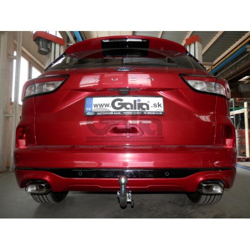 F137C GALIA Полностью оцинкованный фаркоп на Ford Kuga 2020-. Подрозетник убирается за бампер. Тип шара: C (горизонтальный съемный). Невидимый вырез бампера. Нагрузки: 2100/120 кг, масса фаркопа 18,47 кг