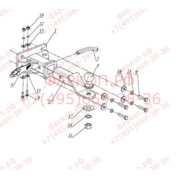 FA 0572-E Бизон Фаркоп на Toyota Hilux 2010-2015 без подрезки бампера. Тип шара: E (легкосъемный шар под квадрат). Нагрузки: 2800/120 кг. Не комплектуется электр
