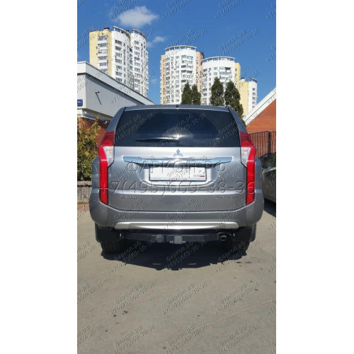 FA 1005-E Бизон Фаркоп на Mitsubishi Pajero Sport II 2008-2016, Mitsubishi Pajero Sport III 2016-2021 без подрезки бампера. Тип шара: E (легкосъемный шар под квадрат). Нагрузки: 3200/120 кг. Не комплектуется электрикой