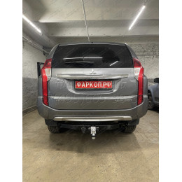 FA 1005-E Бизон Фаркоп на Mitsubishi Pajero Sport II 2008-2016, Mitsubishi Pajero Sport III 2016-2021 без подрезки бампера. Тип шара: E (легкосъемный шар под квадрат). Нагрузки: 3200/1