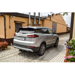 GEA-21-991122.00 PT GROUP Фаркоп на Belgee X70 2024-, Geely Atlas Pro 2021-2024 без подрезки бампера. Тип шара: E (легкосъемный шар под квадрат). Нагрузки: 1500/75 кг, масса фарк