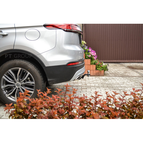GEA-21-991122.00 PT GROUP Фаркоп на Belgee X70 2024-, Geely Atlas Pro 2021-2024 без подрезки бампера. Тип шара: E (легкосъемный шар под квадрат). Нагрузки: 1500/75 кг, масса фаркопа 16,8 кг (без электрики в комплекте)