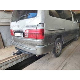H.T53.E HALTY Фаркоп на Toyota Granvia 1995-2004, Toyota Grand Hiace 1999-2002, Toyota Hiace H12, H22, H18, H28 1995-2005 без подрезки бампера. Тип шара: E. Нагрузки: 750/75 кг, масса фаркопа 18,6 к
